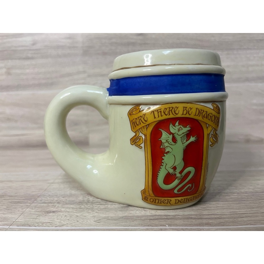 Vtg Dragonslayer Texas Renaissance Mug 'Here There Be Dragons & Other Delights' - Picture 7 of 7